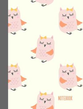 Paperback Notebook: College Ruled Composition Book with Cute Pink Owl Cover Design Book