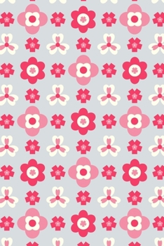 Notes: A Blank Lined Journal with Simple Blue Geometric Flower Pattern Cover Art