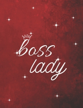 Boss Lady: Pretty Large Letter Sized Notebook/Diary/Journal for Everyday Use Red Velvet with Diamond Sparkle
