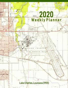 2020 Weekly Planner: Lake Charles, Louisiana (1955): Vintage Topo Map Cover