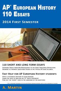 Paperback AP European History 110 Essays: 2014 First Semester Book