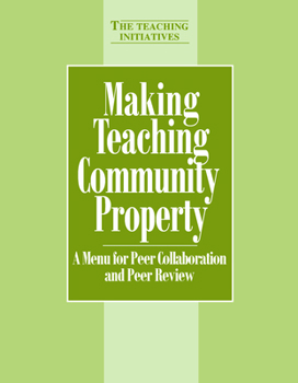 Paperback Making Teaching Community Property: A Menu for Peer Collaboration and Peer Review Book