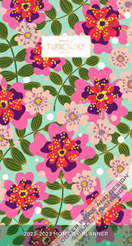 House of Turnowsky 2022 3.5 x 6.5 Inch Fantasy Floral Too Two Year Monthly Pocket Planner Calendar with Foil Stamped Cover, Stationery Elegant Exclusive