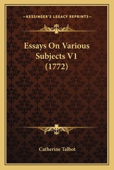 Paperback Essays On Various Subjects V1 (1772) Book