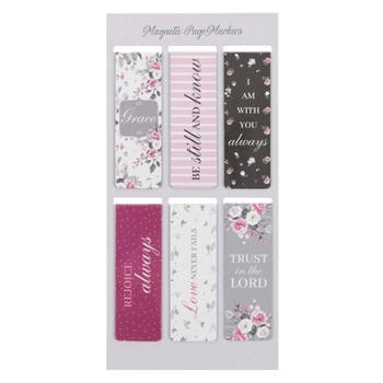 Misc. Magnetic Pagemarker Set Pink Roses Book