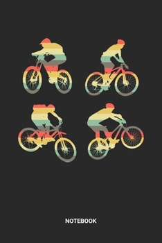 Notebook: Dotted Lined Retro Mountain Bike Themed Notebook (6x9 inches) ideal as a Vintage Cycle MTB Journal. Perfect as a Mountainbike Downhill Biycle Lover. Great gift for Kids, Men and Women