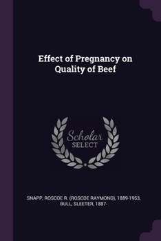 Paperback Effect of Pregnancy on Quality of Beef Book