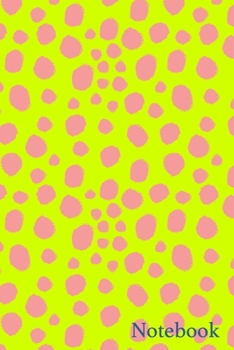 Paperback Notebook: Lime and Pink Cheetah Print Notebook Blank Lined Journal Novelty Gift Dalmatian Spotted Print Birthday Gift Notepad Book