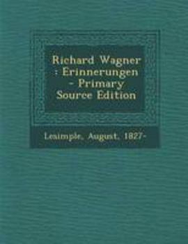 Paperback Richard Wagner: Erinnerungen [German] Book