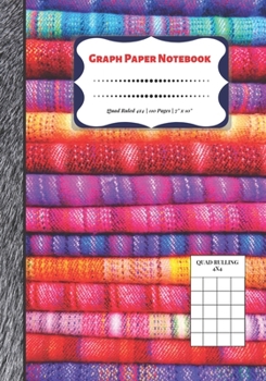 Paperback Graph Paper Notebook: Quad Ruled 4x4 - 110 Pages - 7" x 10" Squared Graphing Paper * Blank Notebook * Grid Paper * Softback ...(Composition Book