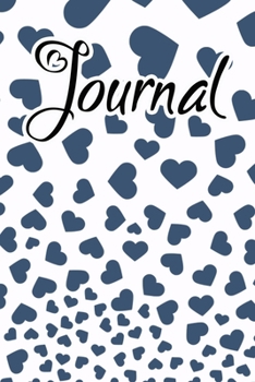 Paperback Journal: Blue & White Falling Hearts Journal for women to write in Book