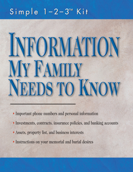Paperback Information My Family Needs to Know (Folder - Simple 1-2-3 Kit) Book