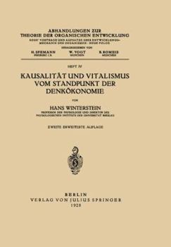Paperback Kausalität Und Vitalismus Vom Standpunkt Der Denkökonomie [German] Book