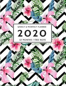 Paperback 2020 Planner Weekly and Monthly - 12 Months, Free Note and Vision Board Jan 1, 2020 to Dec 31: 2020 Weekly & Monthly Planner+ Vision Board + Calendar Book