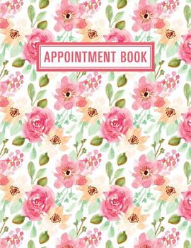 Paperback Appointment Book: 15 Minute Increments Appointment Planner Daily Hourly Schedule + Bonus Client Information Pages Pink Peach Floral Book