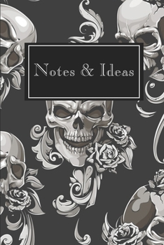 Paperback Notes & Ideas: Dark Floral Horror Skull Rose Notebook 6x9 Inches 120 lined pages for notes, drawings, formulas - Organizer writing bo Book