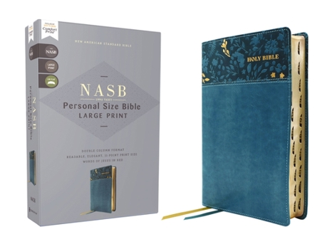 Imitation Leather Nasb, Personal Size Bible, Large Print, Leathersoft, Teal, Red Letter, 1995 Text, Thumb Indexed, Comfort Print Book