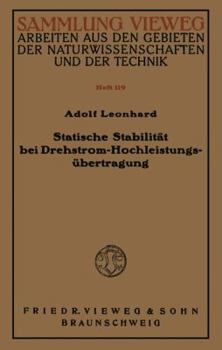 Paperback Statische Stabilität Bei Drehstrom-Hochleistungsübertragung [German] Book