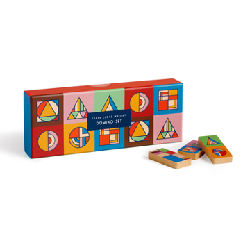 Board Game Frank Lloyd Wright Wood Domino Set Book