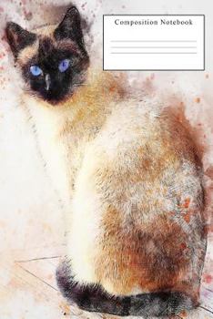 Paperback Siamese Cat Journal: College Rule Line Composition Notebook Book