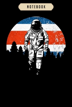 Notebook: Astronaut moon costa rica flag gift idea  Notebook|6x9(100 pages)Blank Lined Paperback Journal For Student, kids, women, girls, boys, men, birthday gifts|Veteran day gifts notebook