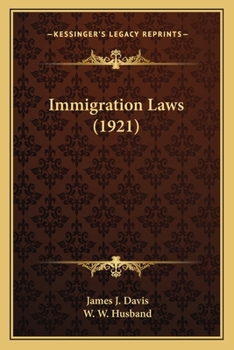 Paperback Immigration Laws (1921) Book