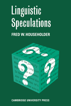 Paperback Linguistic Speculations Book