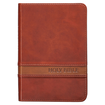 Leather Bound KJV Bible Compact Large Print (Faux Leather, Brown Two-Tone) [Large Print] Book