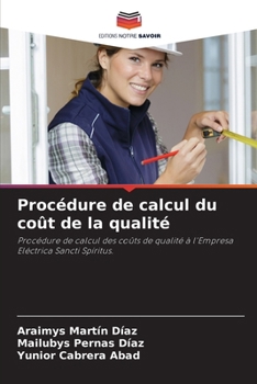 Paperback Procédure de calcul du coût de la qualité [French] Book
