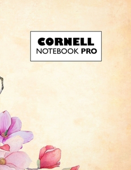 Paperback Cornell Notebook Pro: Large Note Taking System For School And University. College Ruled Pretty Light Notes. Beautiful Pastel Floral Cover - Book