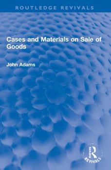 Paperback Cases and Materials on Sale of Goods Book