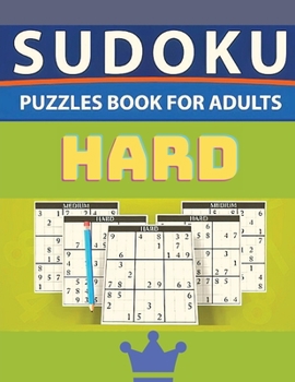 Paperback Sudoku Puzzle Book for Adults: Hard Sudoku Puzzles with Solutions Book