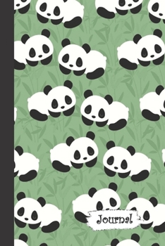 Journal: Panda Bear Sleeping Green Background Diary with Blank Lined Notebook Paper