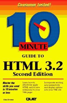 Paperback 10 Minute Guide to HTML 3.2 Book