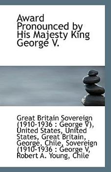Paperback Award Pronounced by His Majesty King George V. Book