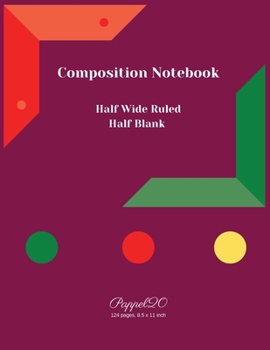 Paperback College Notebook Half Wide Ruled - Half Blank-124 pages -8.5x11 Inches Book