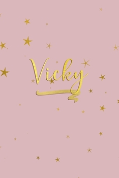 Paperback Vicky: Personalized Journal to Write In - Rose Gold Line Journal Book