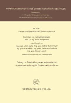 Paperback Beitrag Zur Entwicklung Einer Automatischen Auswuchteinrichtung Für Großschleifmaschinen [German] Book