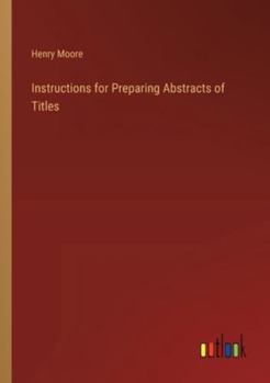 Paperback Instructions for Preparing Abstracts of Titles Book
