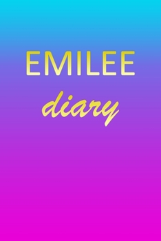 Paperback Emilee: Journal Diary - Personalized First Name Personal Writing - Letter E Blue Purple Pink Gold Effect Cover - Daily Diaries Book