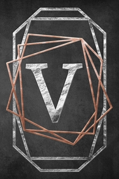 Chalkboard Foiling Minimalist Letter Notebook - V: A personalized monogram notebook just for you!