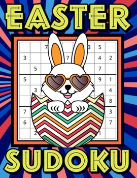 Paperback Easter Sudoku: Sudoku Puzzles Game Book with Solutions for Kids, Teens, Seniors, Adults - One Puzzle Per Page - Large Print - Striped Book