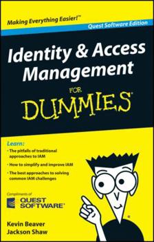 Paperback Identity & Access Management for Dummies (Quest Software Edition) Book