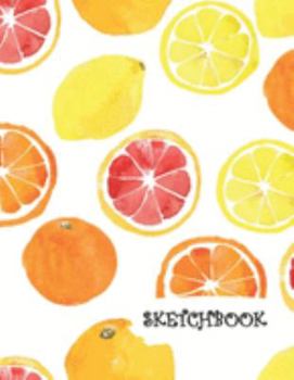 Sketchbook : Watercolor Grapefruit Lemon Orange Fun Framed Drawing Paper Notebook