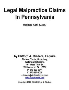 Paperback Legal Malpractice Claims In Pennsylvania Book