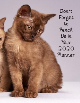 Paperback Don't Forget to Pencil Us In Your 2020 Planner: Weekly Journal Planner and Calendar to Track Your Journey and Plan the Year Ahead with a Cat Themed Co Book