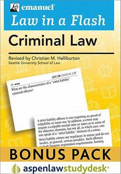 Paperback Law in a Flash: Criminal Law 2010 Studydesk Bonus Pack (Flash Card and Access Card Bundle) Book