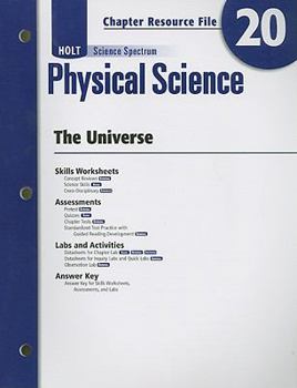 Paperback Holt Science Spectrum Physical Science Chapter 20 Resource File: The Universe Book