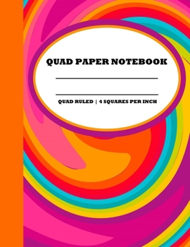 Quad Paper Notebook. Quad Ruled|4 Squares Per Inch: Grid Notebook/Grid Paper Journal/Graph Paper Composition Notepad 8.5x11 in. Color Swirl
