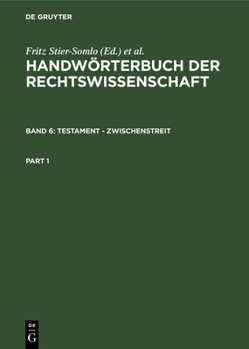 Hardcover Testament - Zwischenstreit: Abkürzungen, Mitarbeiterverzeichnis, Sachregister [German] Book